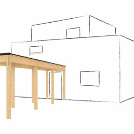 dřevěné zastřešení terasy